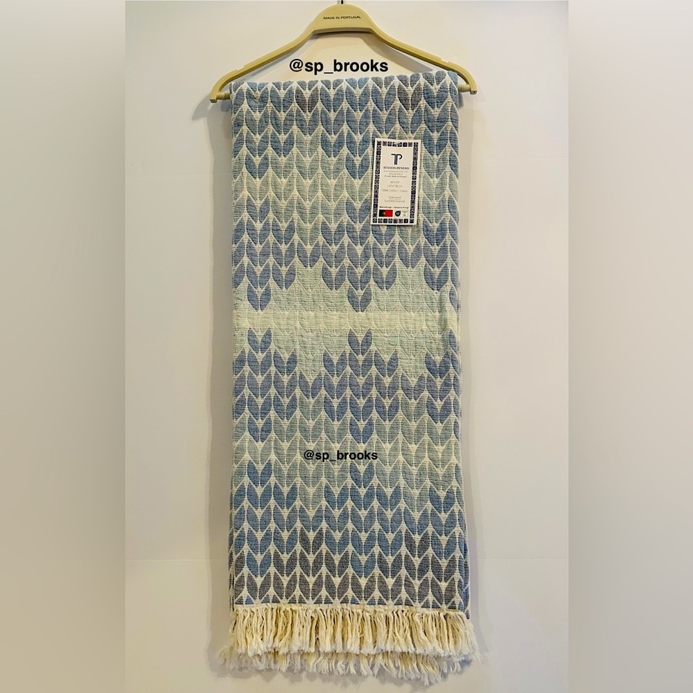 🎁Texteis Penedo Throw Blanket - Blue Ombré Wheat Pattern